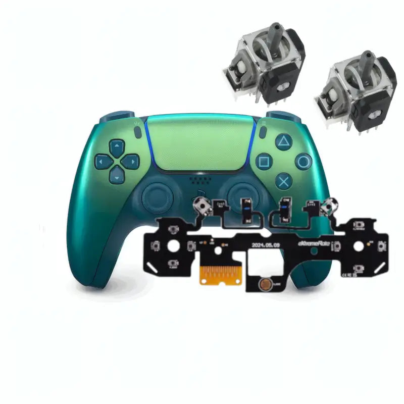 Used DualSense Chroma Teal Controller with Mouse Click Mod and Hall Effect Analog Sticks