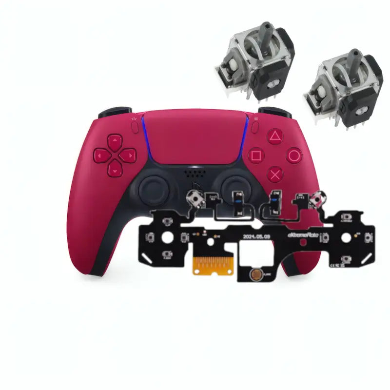 Used DualSense Cosmic Red Controller with Mouse Click Mod and Hall Effect Analog Sticks