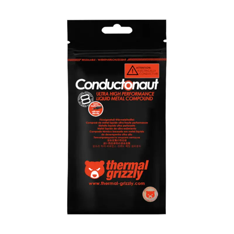 Thermal Grizzly Conductonaut liquid metal thermal compound syringe
Conductonaut high conductivity liquid metal paste for PS5 repaste
Conductonaut thermal compound kit with needles, pads, and swabs