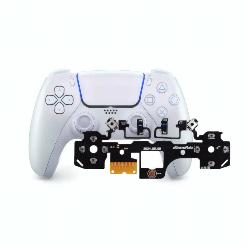 DualSense Chroma Pearl controller with mouse click triggers and buttons