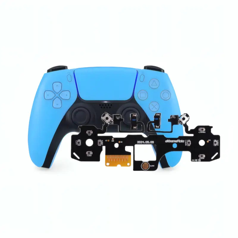 DualSense Starlight Blue controller with mouse click triggers and buttons