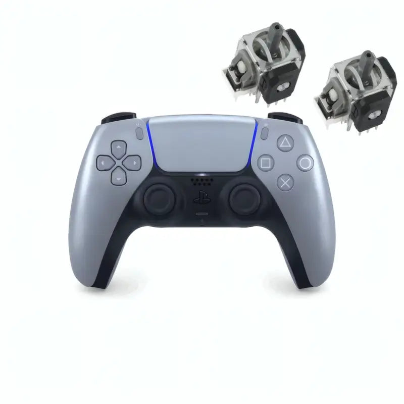 PS5 DualSense Sterling Silver Controller with Hall-Effect magnetic sticks